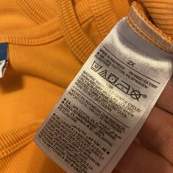 Old Navy Orange Sleeveless Ribbed Tank Midi Dress Plus 2X Split Side Coastal Sun - Picture 9 of 10